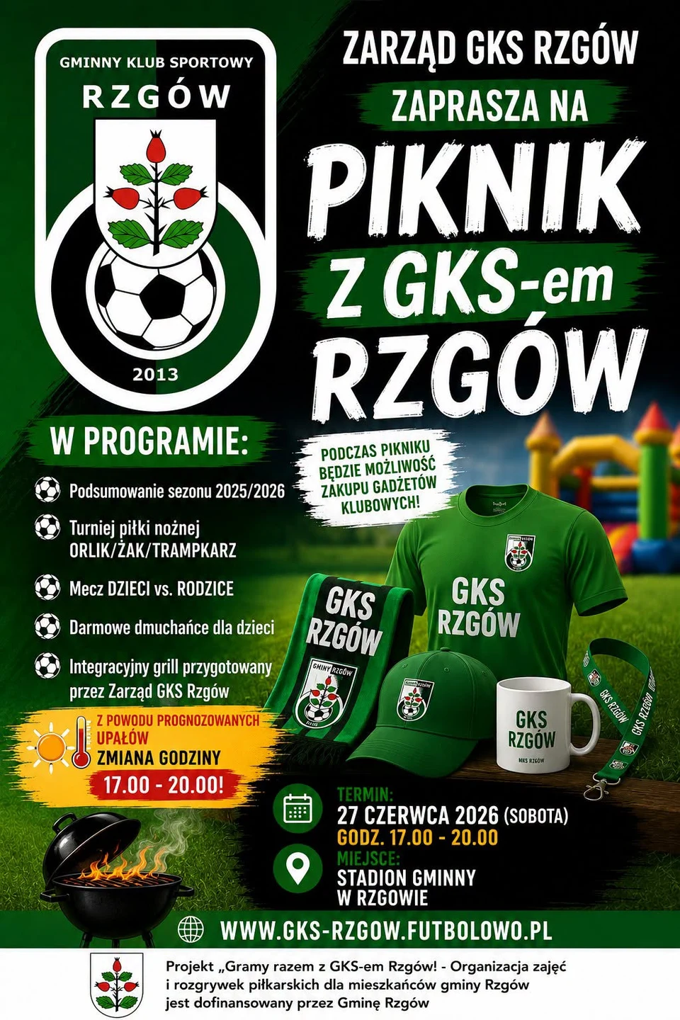 Piknik z GKS-em Rzgów o nowej godzinie – przez upały